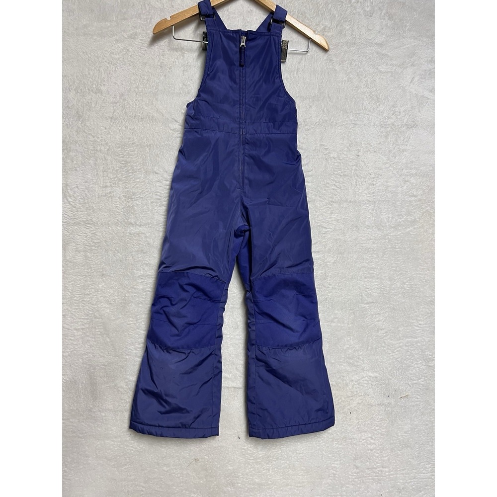 Lands' End Kids Snow Bibs Size 7 Purple Insulated Winter Ski Snow Pants